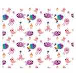 Fish Squid Bird Jellyfish Chicken Double Sided Flano Blanket (Small)  50 x40  Blanket Front