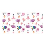 Fish Squid Bird Jellyfish Chicken Satin Wrap 35  x 70  Front