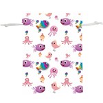 Fish Squid Bird Jellyfish Chicken  Lightweight Drawstring Pouch (XL) Front