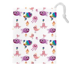 Fish Squid Bird Jellyfish Chicken Drawstring Pouch (4xl) by Wegoenart