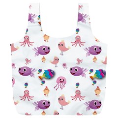 Fish Squid Bird Jellyfish Chicken Full Print Recycle Bag (xxxl) by Wegoenart