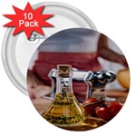 Healthy ingredients - Olive oil and tomatoes 3  Buttons (10 pack)  Front