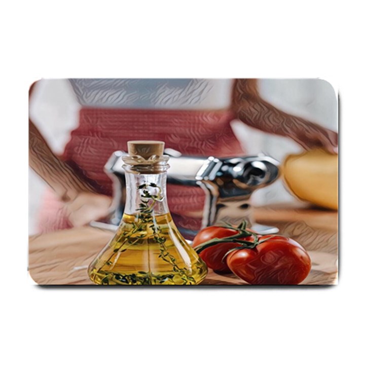 Healthy ingredients - Olive oil and tomatoes Small Doormat 