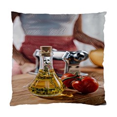 Healthy Ingredients - Olive Oil And Tomatoes Standard Cushion Case (one Side) by ConteMonfrey