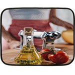 Healthy ingredients - Olive oil and tomatoes Fleece Blanket (Mini) 35 x27  Blanket