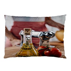 Healthy Ingredients - Olive Oil And Tomatoes Pillow Case (two Sides) by ConteMonfrey