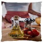 Healthy ingredients - Olive oil and tomatoes Large Cushion Case (One Side) Front