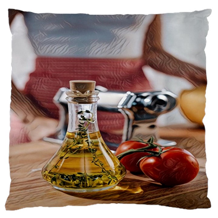 Healthy ingredients - Olive oil and tomatoes Large Cushion Case (One Side)