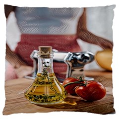 Healthy Ingredients - Olive Oil And Tomatoes Standard Flano Cushion Case (two Sides) by ConteMonfrey