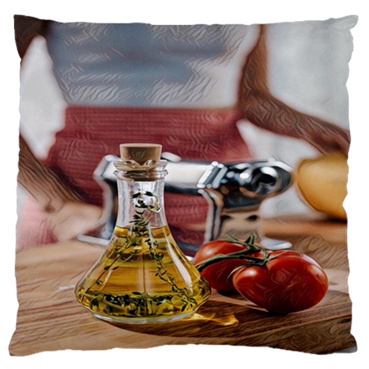 Healthy ingredients - Olive oil and tomatoes Standard Flano Cushion Case (Two Sides)