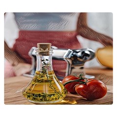 Healthy Ingredients - Olive Oil And Tomatoes Double Sided Flano Blanket (small)  by ConteMonfrey