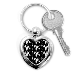 Ghost Background Halloween Key Chain (heart) by Wegoenart