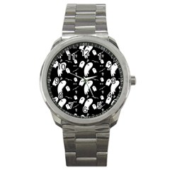 Ghost Background Halloween Sport Metal Watch by Wegoenart