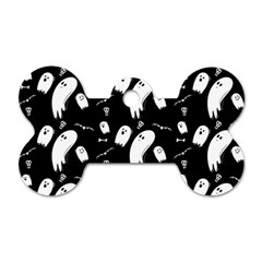 Ghost Background Halloween Dog Tag Bone (two Sides) by Wegoenart