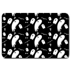 Ghost Background Halloween Large Doormat  by Wegoenart