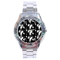 Ghost Background Halloween Stainless Steel Analogue Watch by Wegoenart