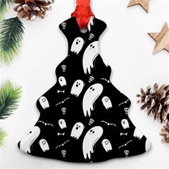 Ghost Background Halloween Christmas Tree Ornament (two Sides) by Wegoenart