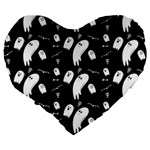 Ghost Background Halloween Large 19  Premium Heart Shape Cushions Back