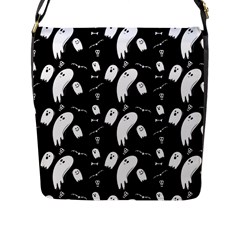 Ghost Background Halloween Flap Closure Messenger Bag (l) by Wegoenart