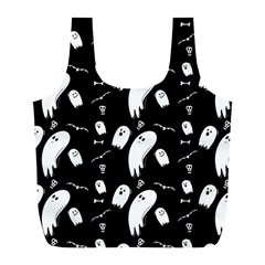 Ghost Background Halloween Full Print Recycle Bag (l) by Wegoenart