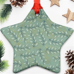 Leaves Nature Pattern Design Ornament (star) by Wegoenart