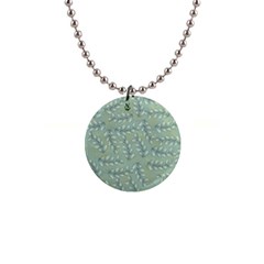 Leaves Nature Pattern Design 1  Button Necklace by Wegoenart