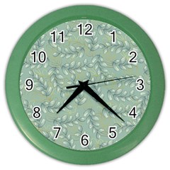 Leaves Nature Pattern Design Color Wall Clock by Wegoenart