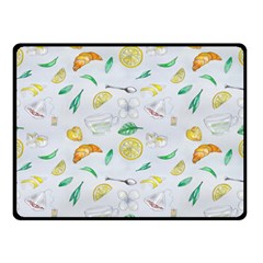 Tea Drinking Welding Tea Bag Double Sided Fleece Blanket (Small) 