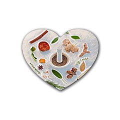 Healthy Ingredients Rubber Heart Coaster (4 Pack) by ConteMonfrey