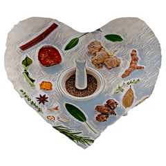 Healthy Ingredients Large 19  Premium Flano Heart Shape Cushions by ConteMonfrey