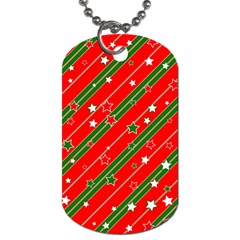 Xmash Christmas Stars Red Background Star Dog Tag (One Side)