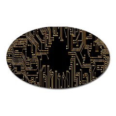 Circuit-board Oval Magnet by nateshop