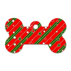 Xmash Christmas Stars Red Background Star Dog Tag Bone (One Side)