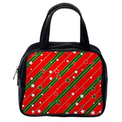 Xmash Christmas Stars Red Background Star Classic Handbag (one Side) by Wegoenart