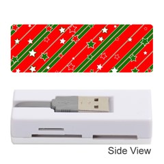 Xmash Christmas Stars Red Background Star Memory Card Reader (stick) by Wegoenart