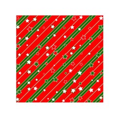 Xmash Christmas Stars Red Background Star Square Satin Scarf (30  x 30 )