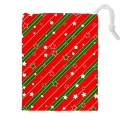 Xmash Christmas Stars Red Background Star Drawstring Pouch (5xl) by Wegoenart