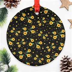 Nature Pattern Texture Flower Wing Ornament (round) by Wegoenart