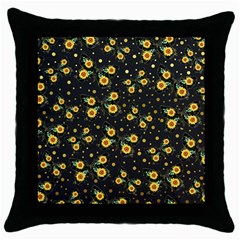 Nature Pattern Texture Flower Wing Throw Pillow Case (black) by Wegoenart