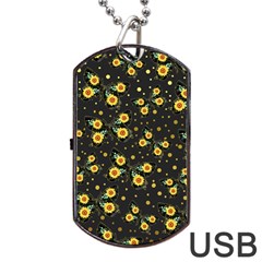 Nature Pattern Texture Flower Wing Dog Tag Usb Flash (two Sides) by Wegoenart