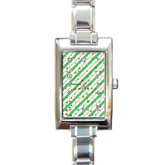 Christmas Xmas Green Stars Background Star Rectangle Italian Charm Watch by Wegoenart