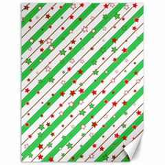 Christmas Xmas Green Stars Background Star Canvas 12  X 16 