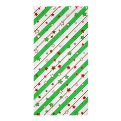 Christmas Xmas Green Stars Background Star Shower Curtain 36  X 72  (stall)  by Wegoenart