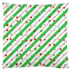 Christmas Xmas Green Stars Background Star Large Cushion Case (one Side) by Wegoenart