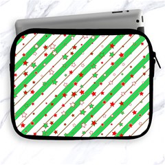 Christmas Xmas Green Stars Background Star Apple Ipad 2/3/4 Zipper Cases by Wegoenart