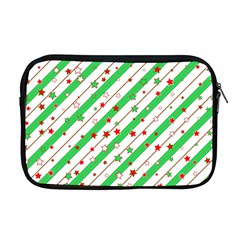 Christmas Xmas Green Stars Background Star Apple Macbook Pro 17  Zipper Case by Wegoenart