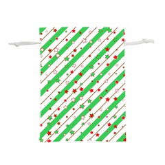 Christmas Xmas Green Stars Background Star Lightweight Drawstring Pouch (l) by Wegoenart