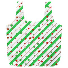 Christmas Xmas Green Stars Background Star Full Print Recycle Bag (xxxl)