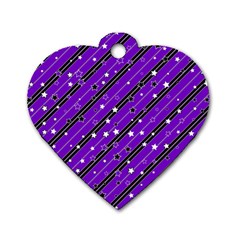 Xmas Christmas Stars Background Star Dog Tag Heart (one Side) by Wegoenart