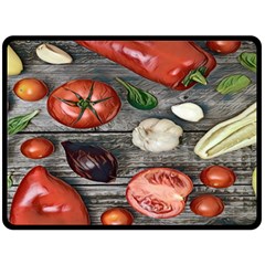 Bell Peppers & Tomatoes Fleece Blanket (large)  by ConteMonfrey